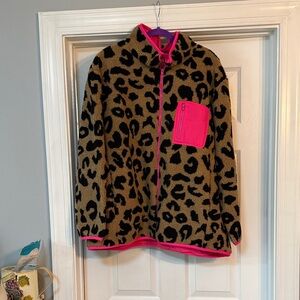 JODIFL  Women’s  Leopard Print Jacket with Pink Highlights